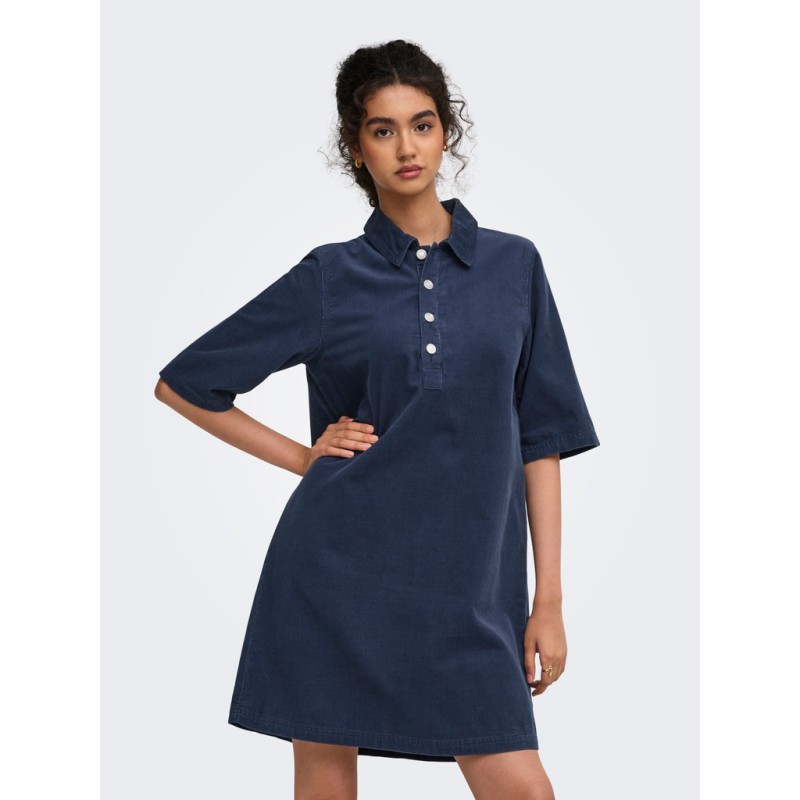ONLY Gry-Nessa fløjlskjole - Navy Blazer