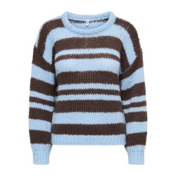 ONLY Nordic stripe langærmet striktrøje - Dusty Blue