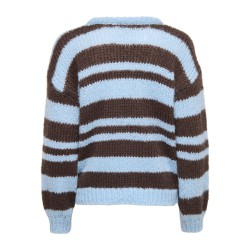 ONLY Nordic stripe langærmet striktrøje - Dusty Blue