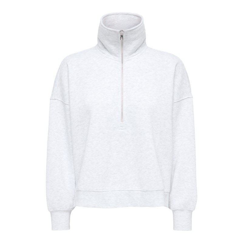 ONLY Lesure half zip sweatshirt - Light Grey Melange