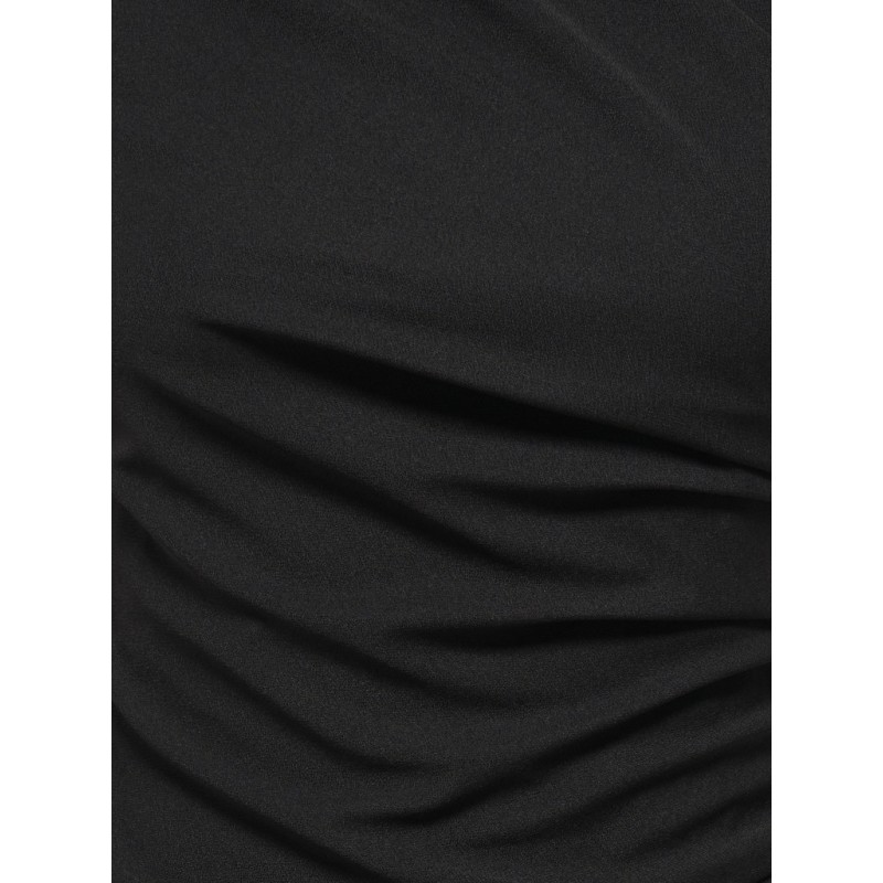 ONLY Amber ruching midi kjole - Black