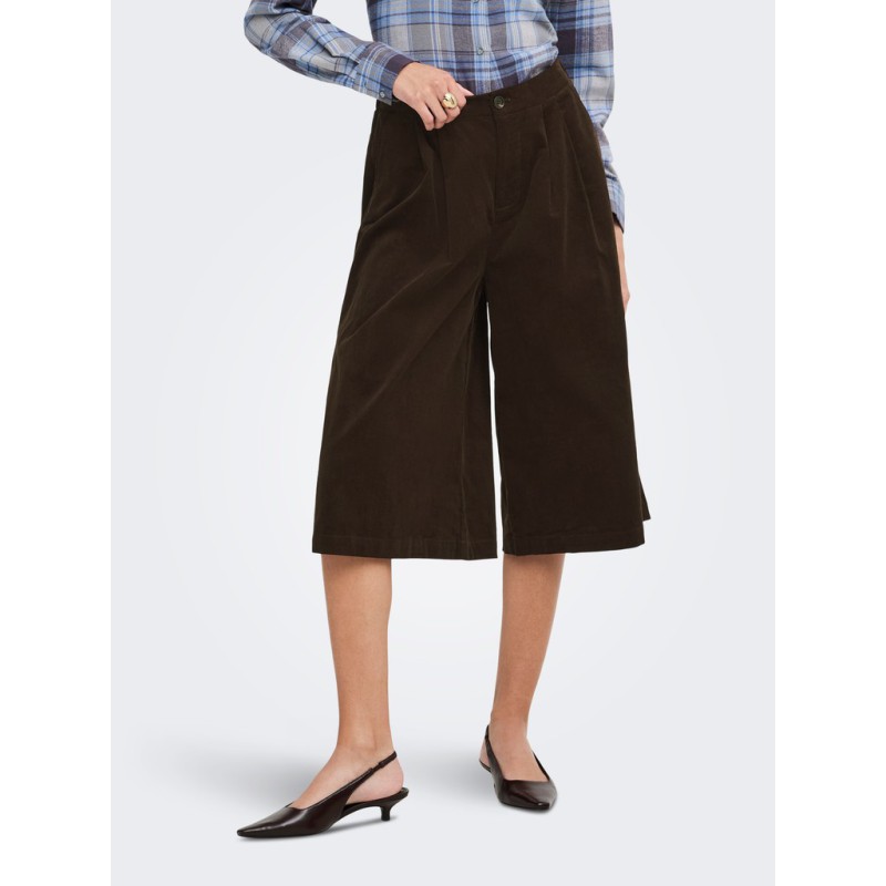 ONLY Costa high waist fløjls bermuda shorts - Coffee Bean