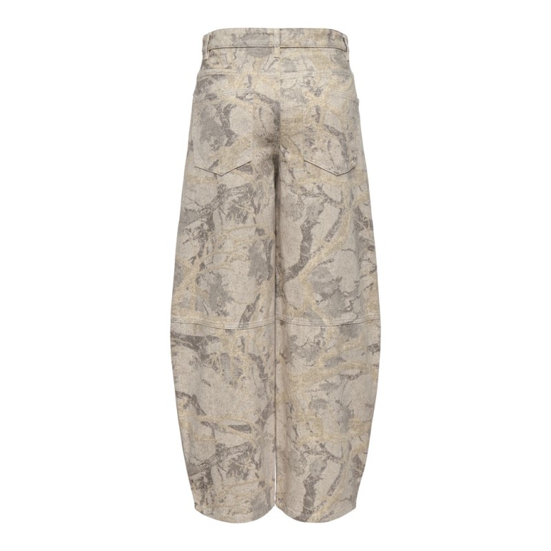 ONLY Taylor - Banu high waist barrel bukser - Oatmeal / Camo