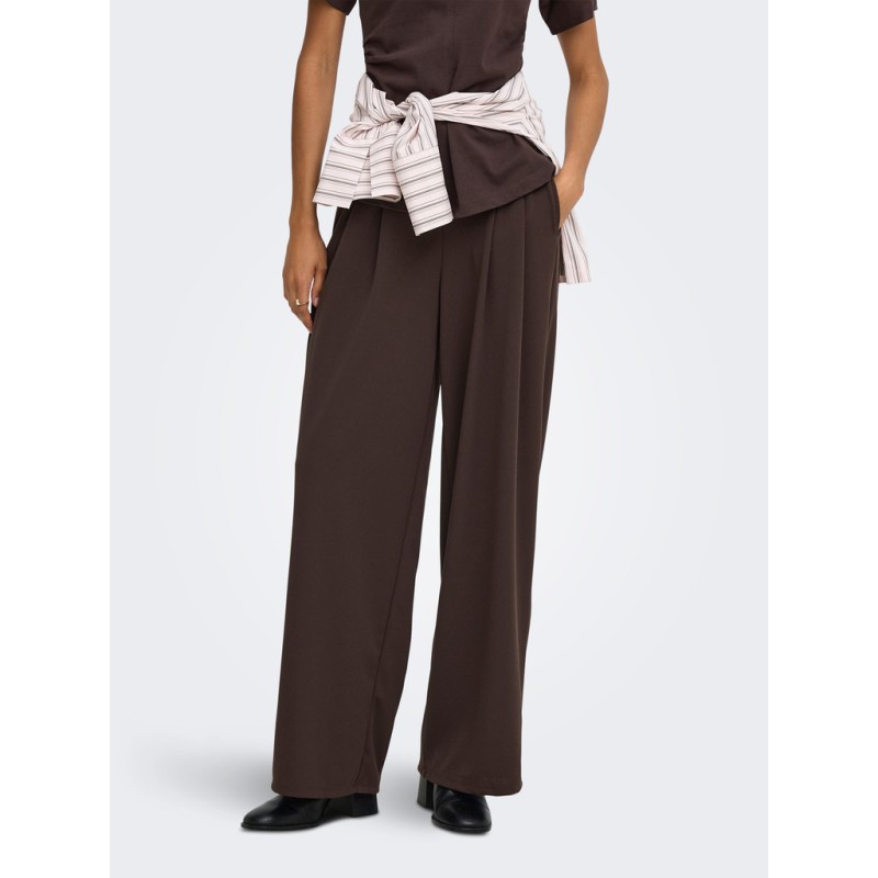 ONLY Bang pleat wide bukser - Coffee Bean