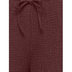 ONLY Milla glitter wide bukser - Decadent Chocolate / Silver Glitter