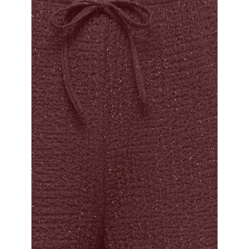 ONLY Milla glitter wide bukser - Decadent Chocolate / Silver Glitter