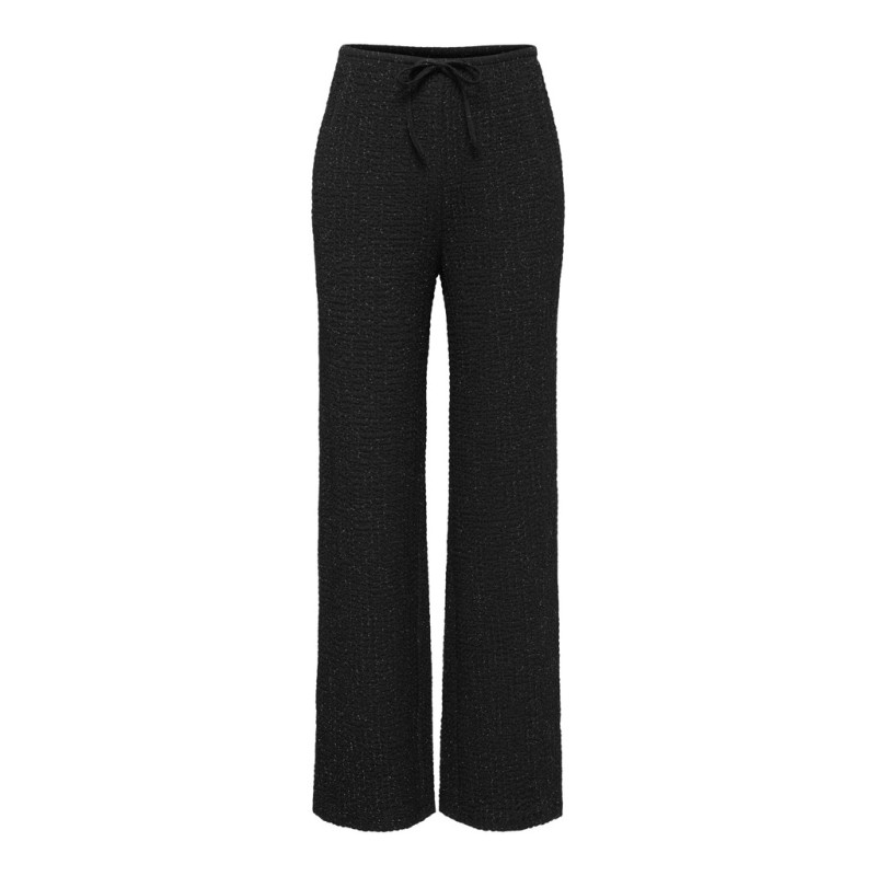 ONLY Milla glitter wide bukser - Black / Silver Lurex