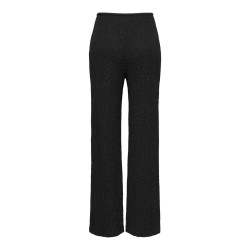 ONLY Milla glitter wide bukser - Black / Silver Lurex