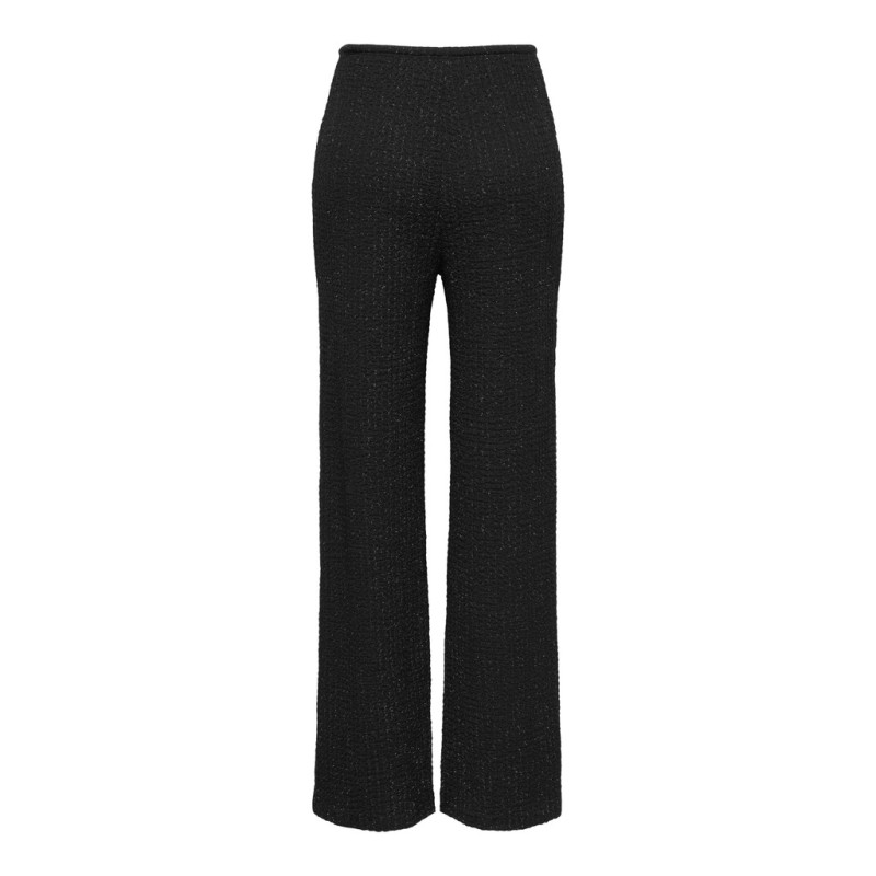ONLY Milla glitter wide bukser - Black / Silver Lurex