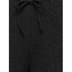 ONLY Milla glitter wide bukser - Black / Silver Lurex