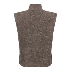 JDY Ditte shoulderpad strikvest - Chocolate Brown / Melange