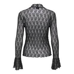 JDY Lala high neck lace bluse - Black