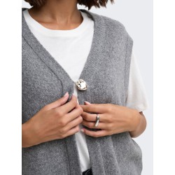 JDY Brilliant life onebutton strikvest - Medium Grey Melange