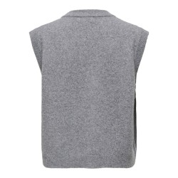 JDY Brilliant life onebutton strikvest - Medium Grey Melange