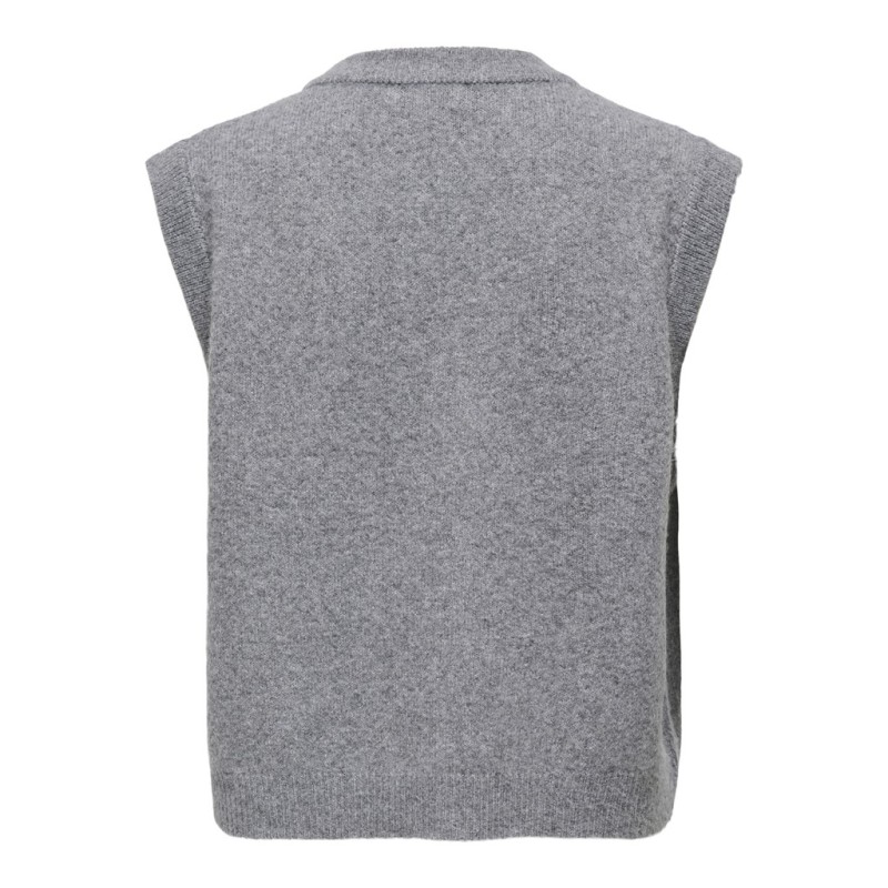 JDY Brilliant life onebutton strikvest - Medium Grey Melange