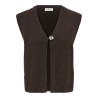 JDY Brilliant life onebutton strikvest - Coffee Bean / Melange