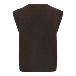 JDY Brilliant life onebutton strikvest - Coffee Bean / Melange