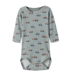 NAME IT BABY dreng - Ludwig langærmet bodystocking - Green Milieu