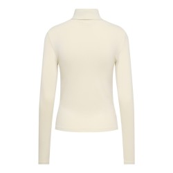 JDY Sissy high neck langærmet bluse - Oatmeal