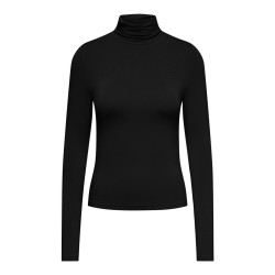 JDY Sissy high neck langærmet bluse - Black
