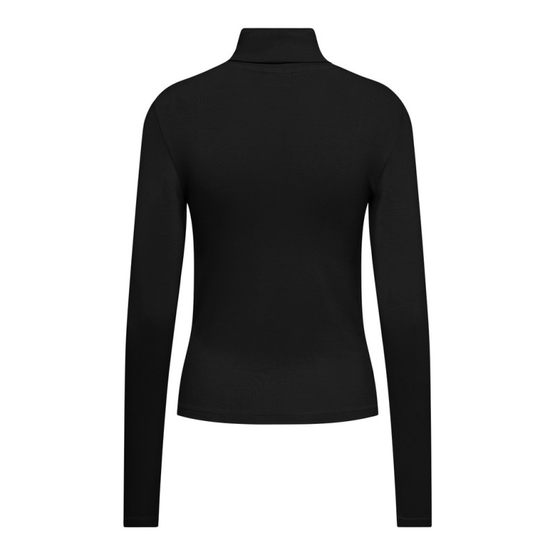 JDY Sissy high neck langærmet bluse - Black