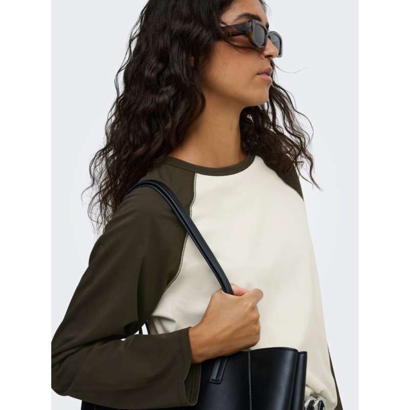 JDY Jeanett raglan contrast bluse - Antique White