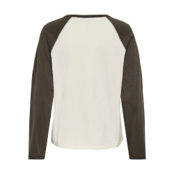 JDY Jeanett raglan contrast bluse - Antique White