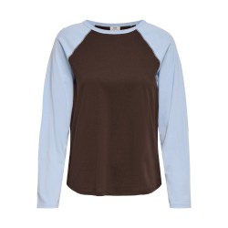 JDY Jeanett raglan contrast bluse - Coffee Bean