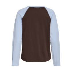 JDY Jeanett raglan contrast bluse - Coffee Bean