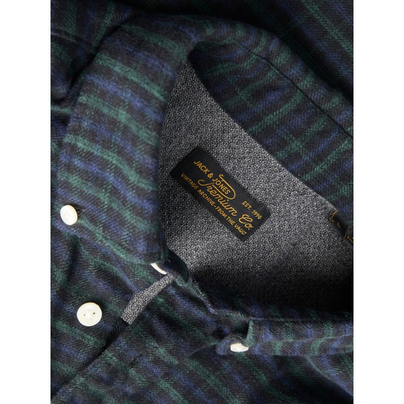 JACK & JONES PLUS Stanley flannel langærmet skjorte - Scarab
