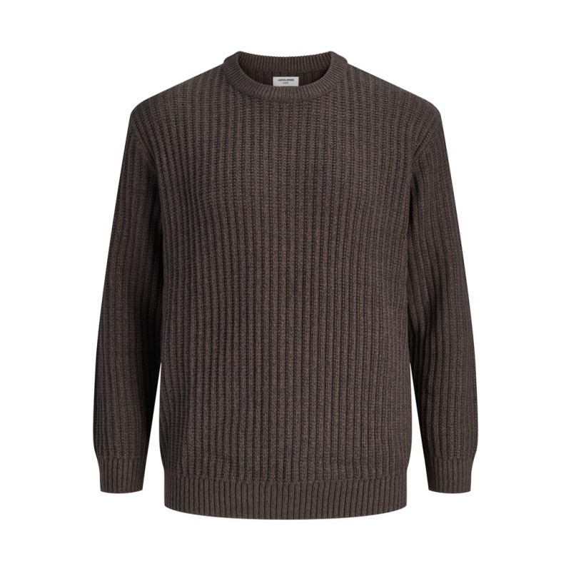 JACK & JONES PLUS Jaxon striktrøje - Mulch