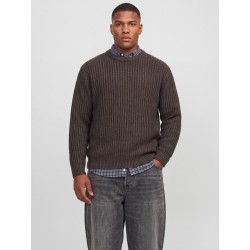 JACK & JONES PLUS Jaxon striktrøje - Mulch