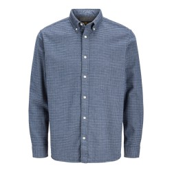 JACK & JONES JUNIOR Stanley flannel langærmet skjorte - Estate Blue