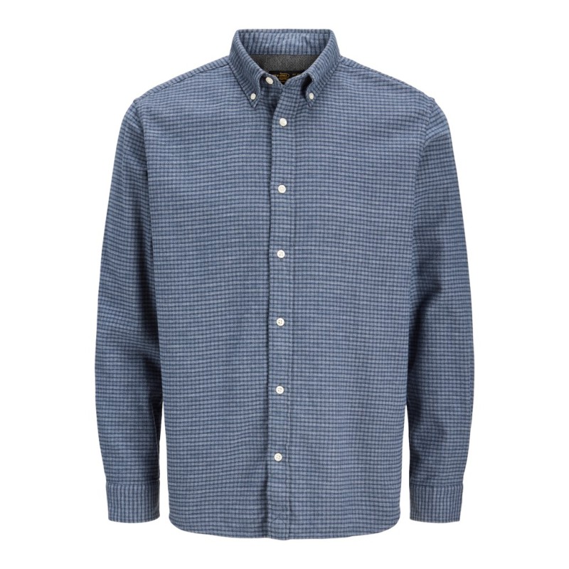JACK & JONES JUNIOR Stanley flannel langærmet skjorte - Estate Blue