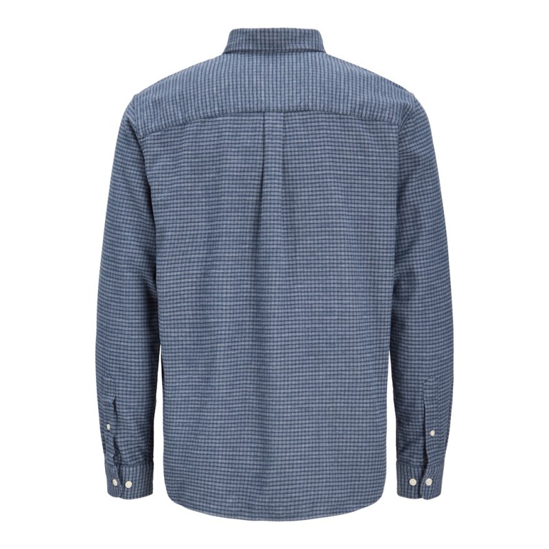 JACK & JONES JUNIOR Stanley flannel langærmet skjorte - Estate Blue