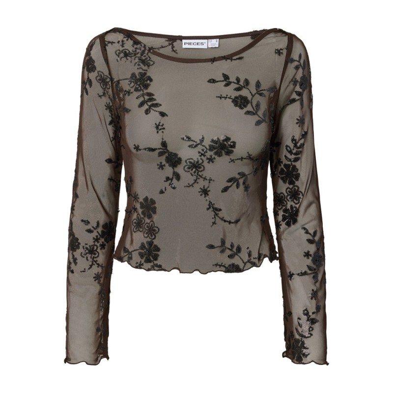PIECES Vita langærmet bluse - Wren