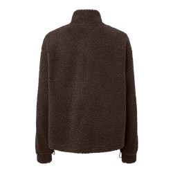 PIECES Katty high neck half zip teddyjakke - Hot Fudge