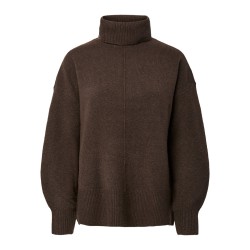 PIECES Malou rollneck striktrøje - Hot Fudge / Melange