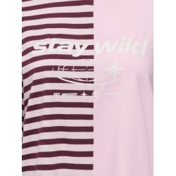 ONLY Lava half striped langærmet bluse - Chalk Pink