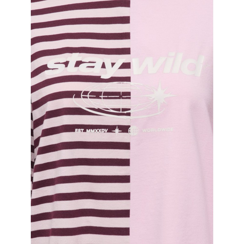 ONLY Lava half striped langærmet bluse - Chalk Pink