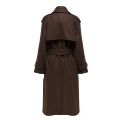 ONLY Dear-Trillionlong belt frakke - Chocolate Brown / Melange