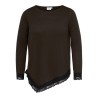 ONLY CARMAKOMA Alba assymetric lace bluse - Coffee Bean