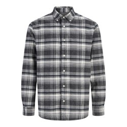 JACK & JONES Stanley flannel skjorte - Charcoal Gray