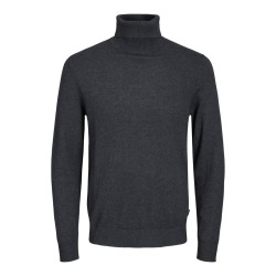 JACK & JONES Emil roll neck striktrøje - Dark Grey Melange