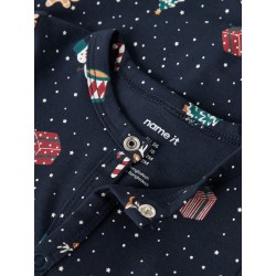 NAME IT BABY Vismas natdragt - Navy Blazer / Christmas