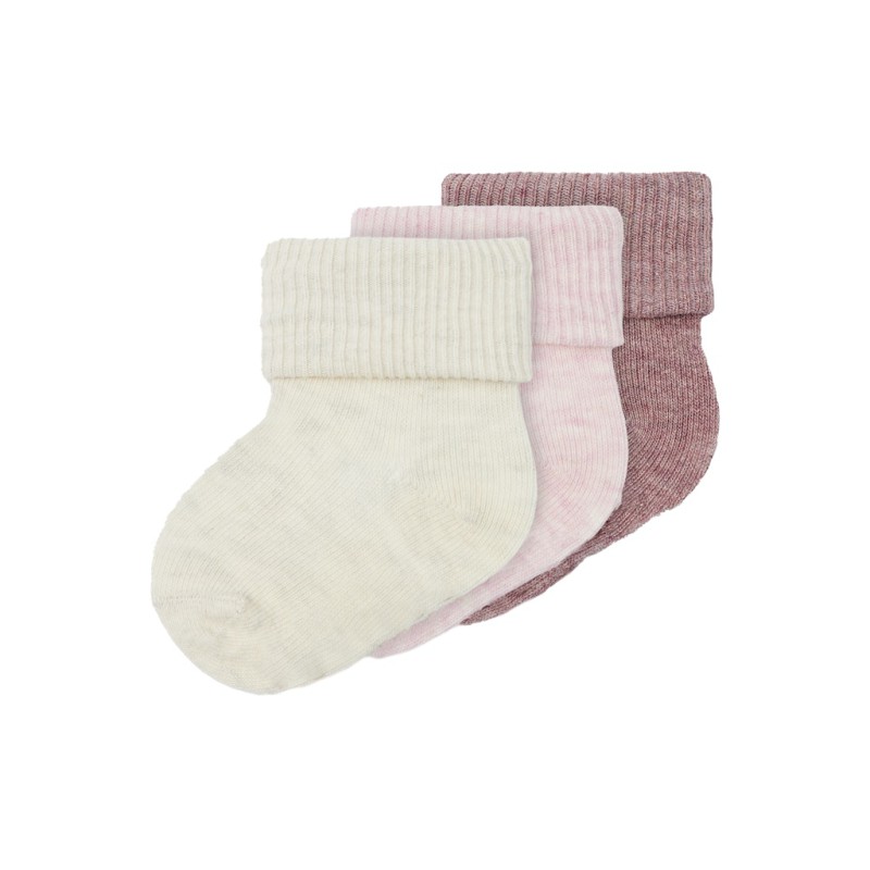 NAME IT BABY Neel 3 pak strømper - Rose Wine