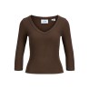 JJXX Fiffi 3/4 ærme rib v-hals bluse - Demitasse