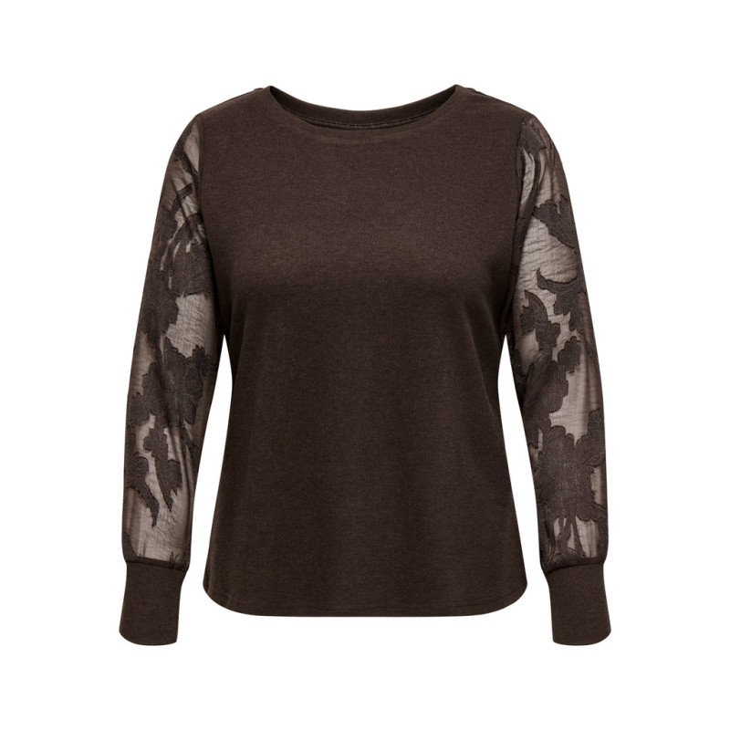 ONLY CARMAKOMA Amilla mix bluse - Coffee Bean