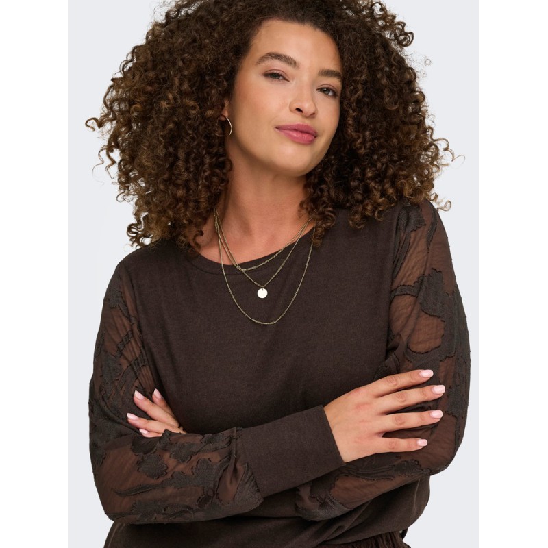 ONLY CARMAKOMA mix bluse - Coffee Bean