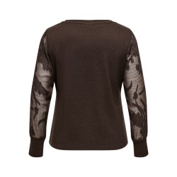 ONLY CARMAKOMA mix bluse - Coffee Bean